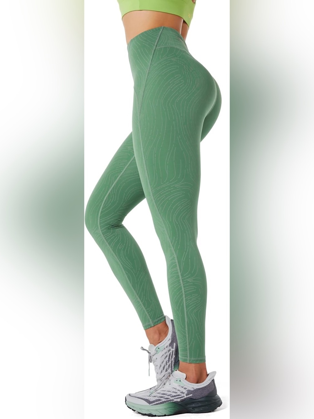 Fanka Speed Light Compression Leggings small green reflective running women’s